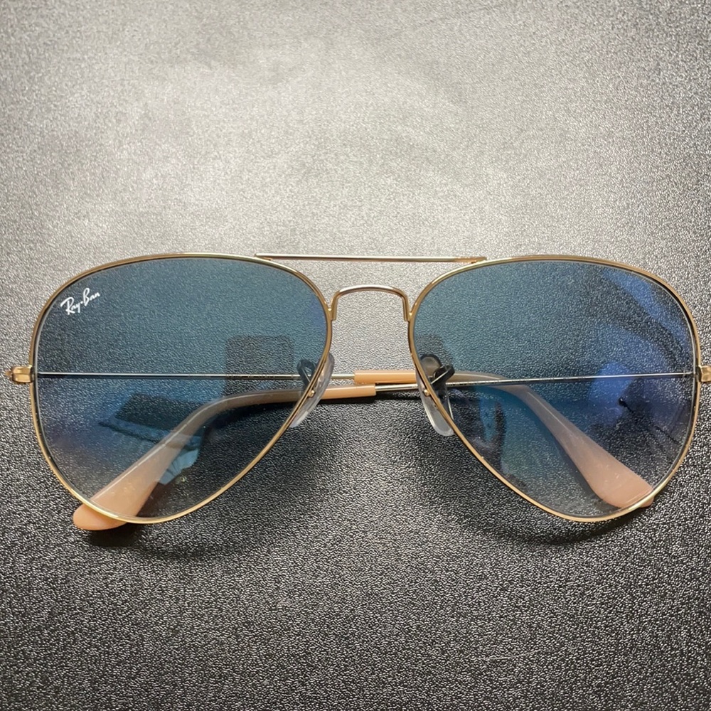 Ray Ban Aviator Sunglasses ( Blue/ Gold Gradient)